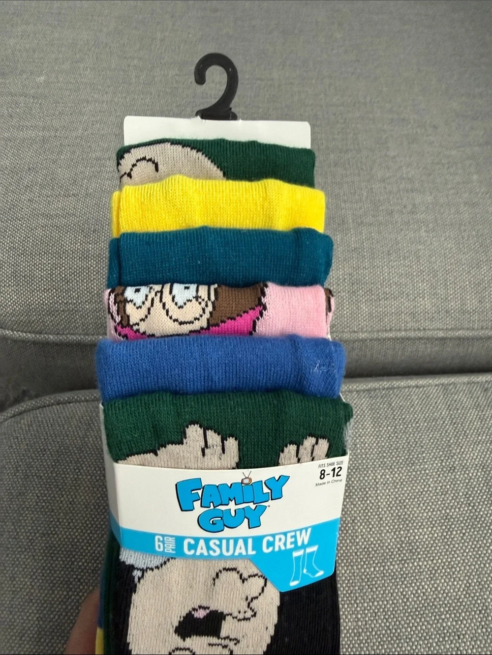 “Family Guy” Casual Crew Socks - Green/Black Multicolor